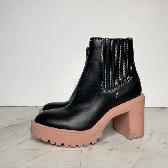 Dolce Vita Caster Black Leather Lug Sole Bootie 6 - Picture 13 of 13